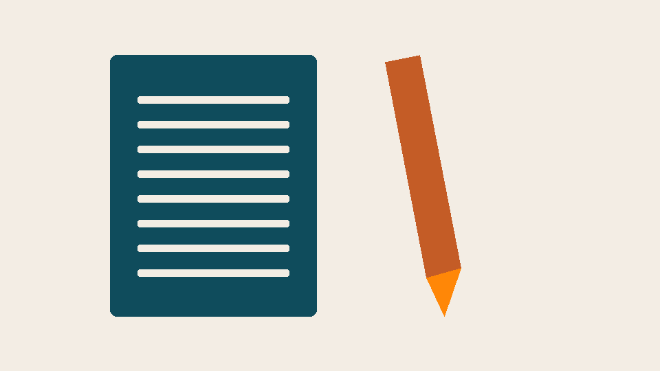 Silhouette of a notebook and pen